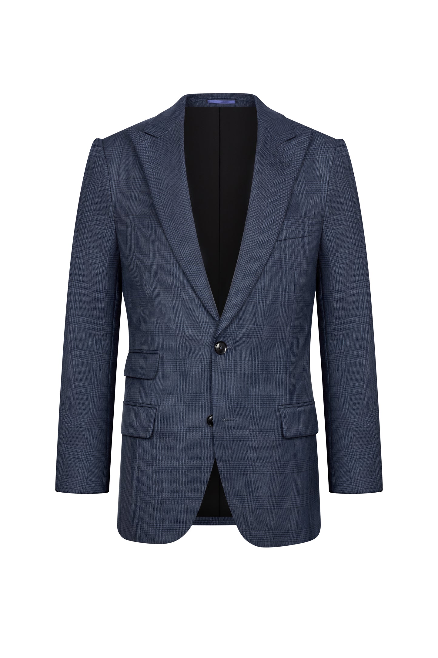 Holland & Sherry Navy Blue Glen Check Custom Suit