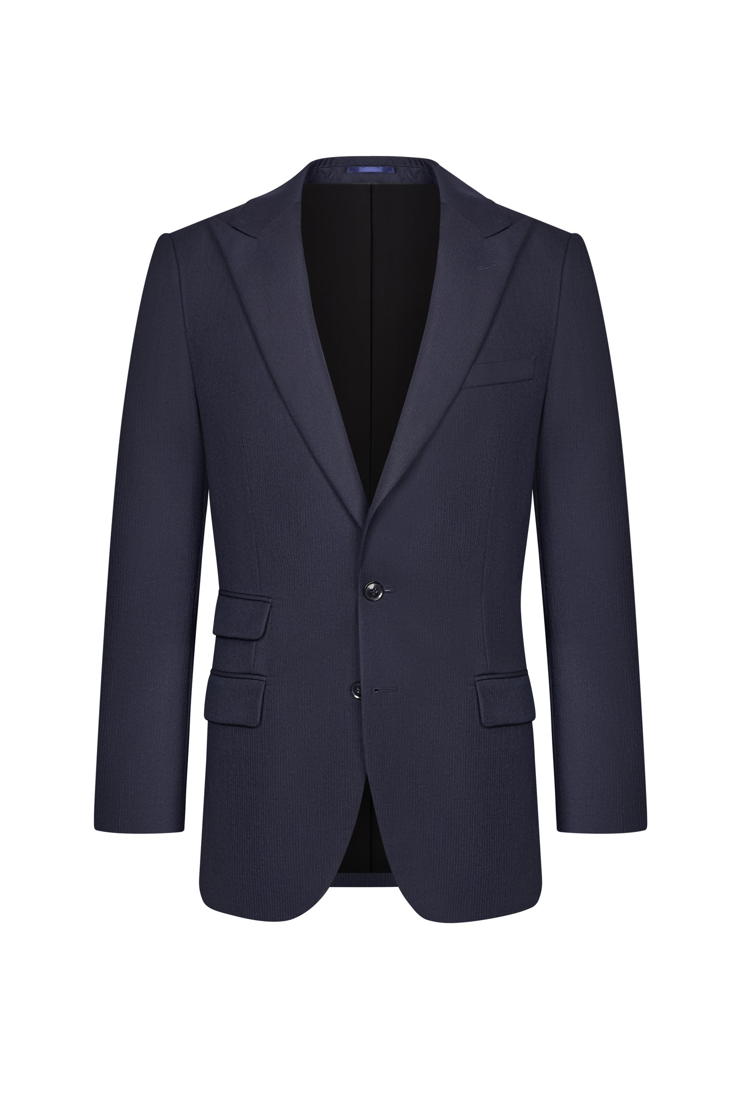 Scabal Navy Blue Herringbone Custom Suit