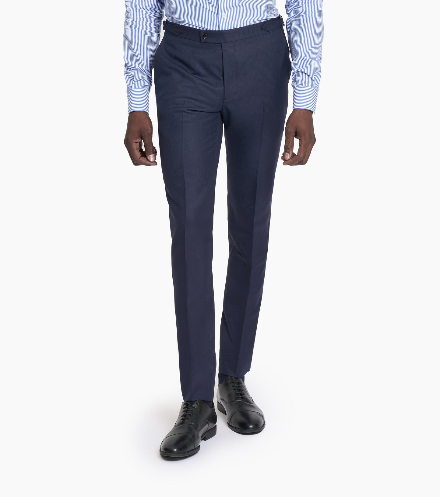 Navy Blue Herringbone Custom Trouser