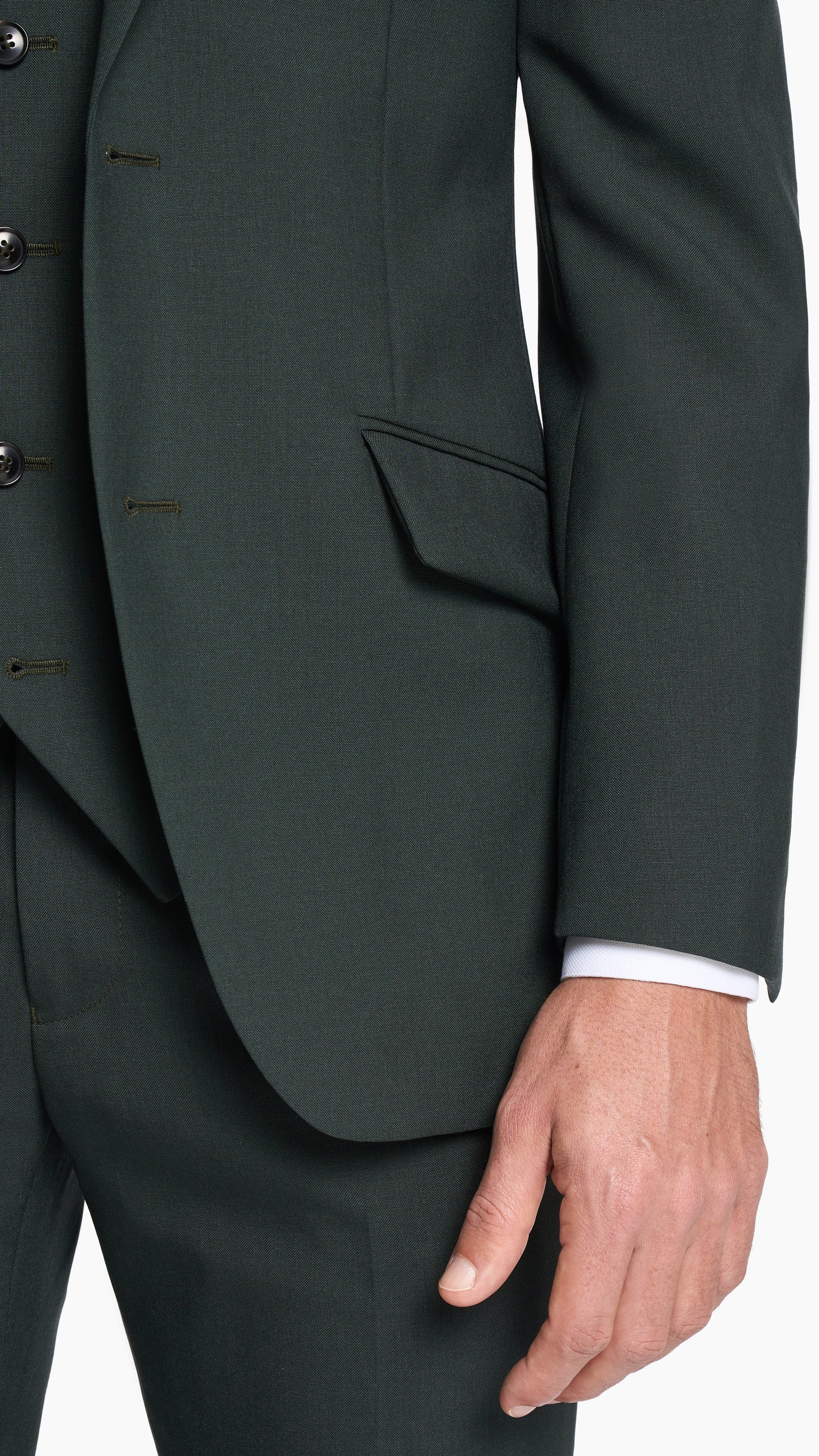 Dark Green Plain Weave Jacket