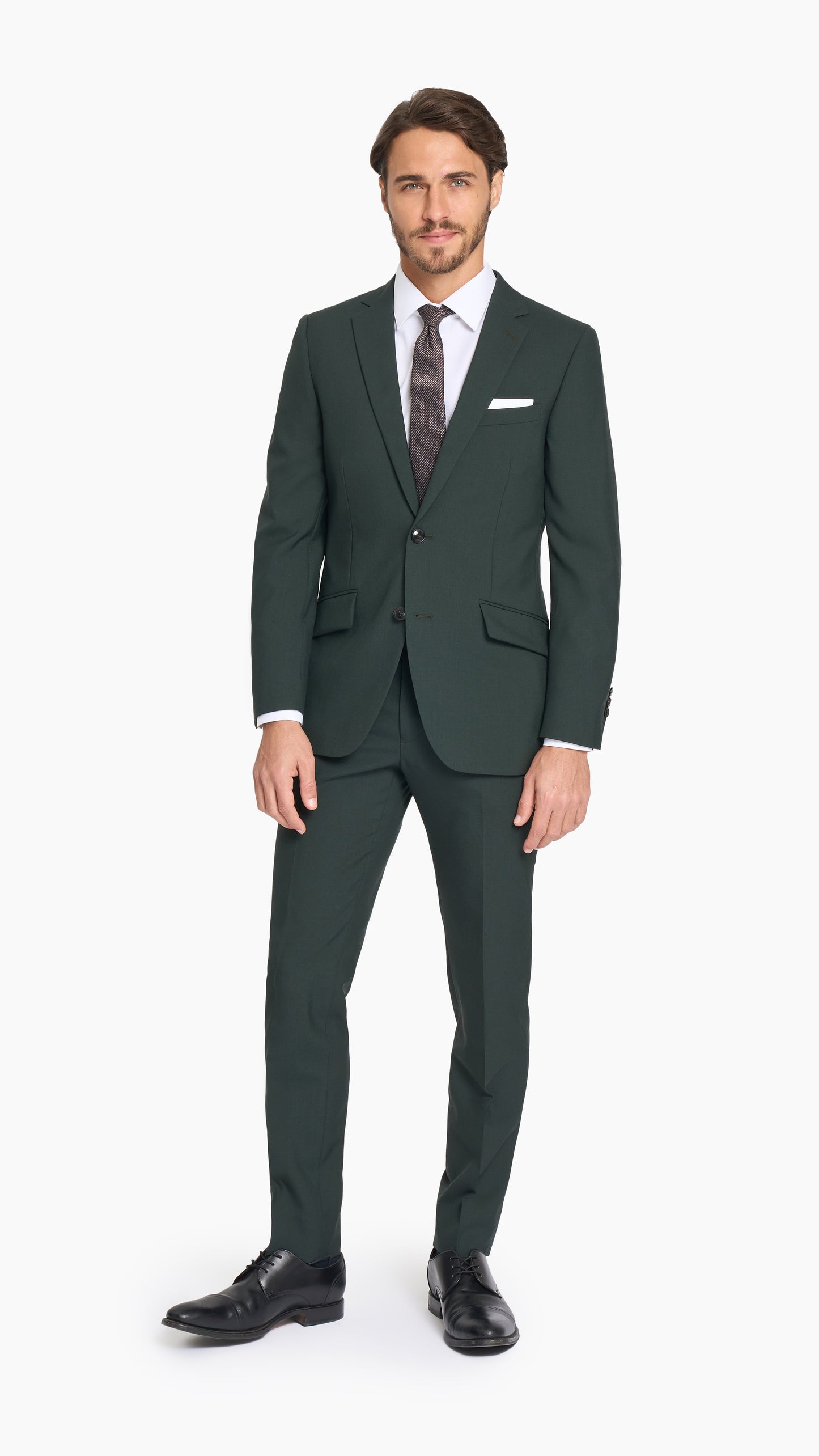 Dark Green Plain Weave Suit