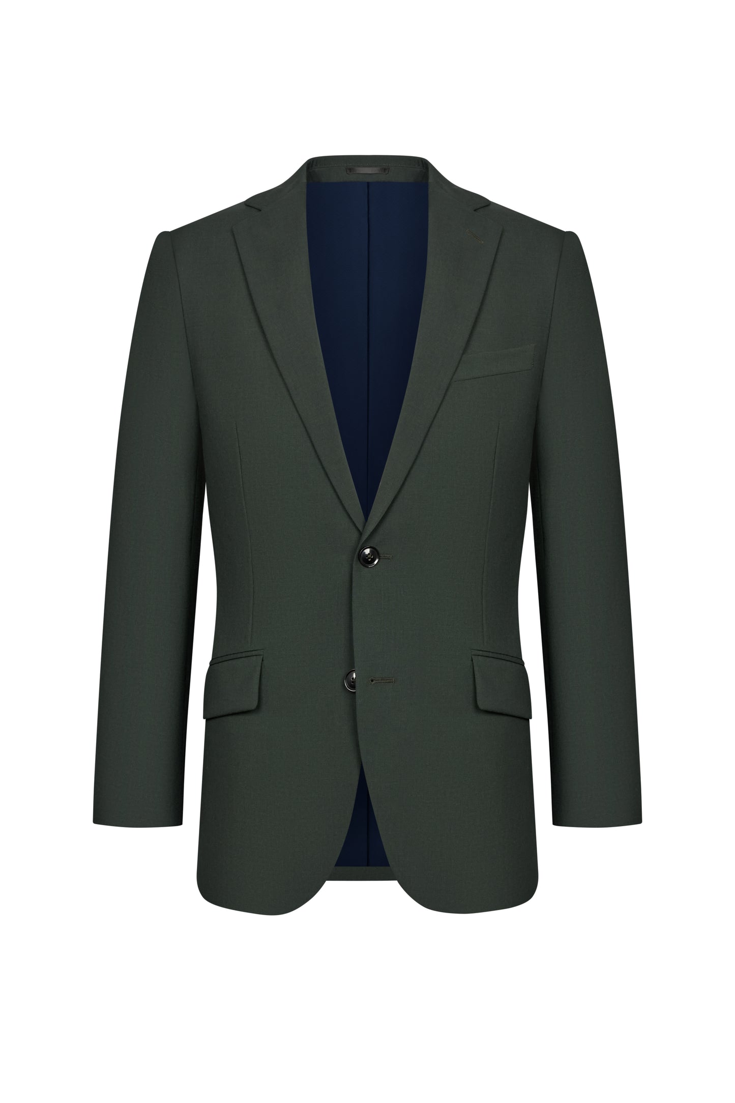 Scabal Dark Green Plain Weave Custom Suit