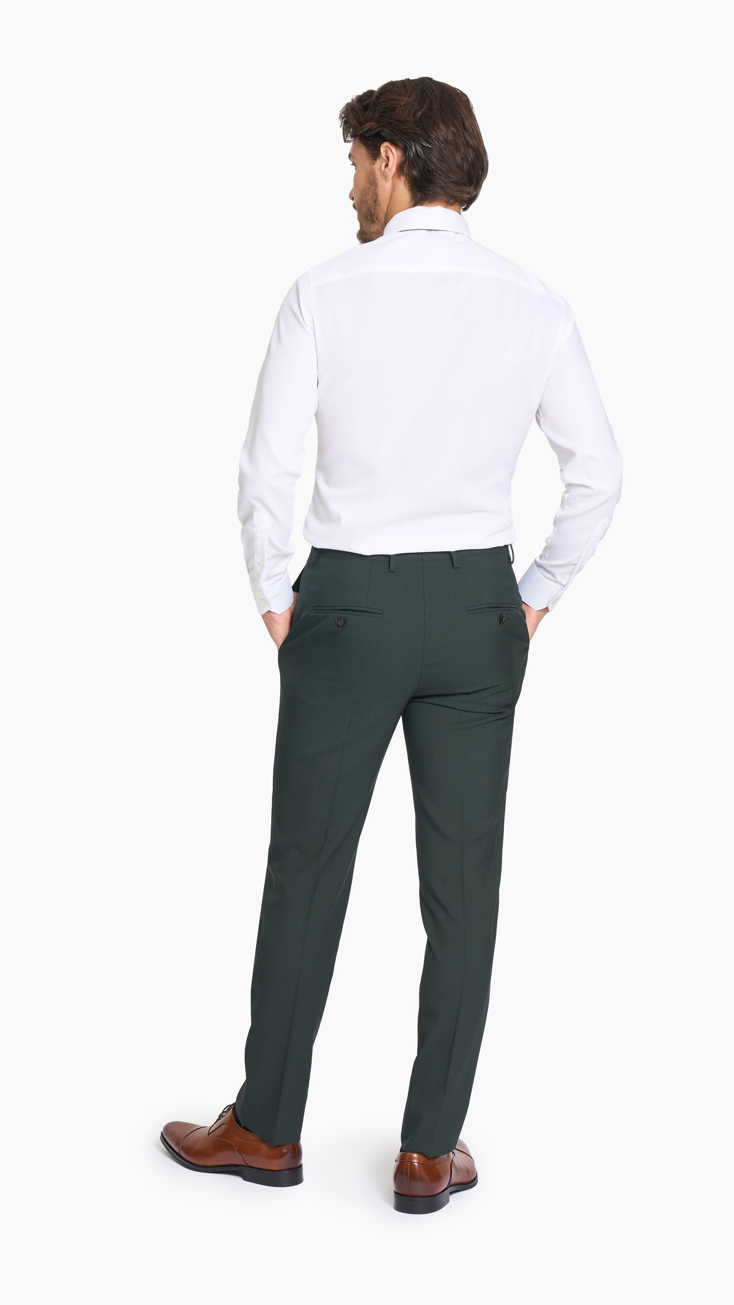 Dark Green Plain Weave Trouser