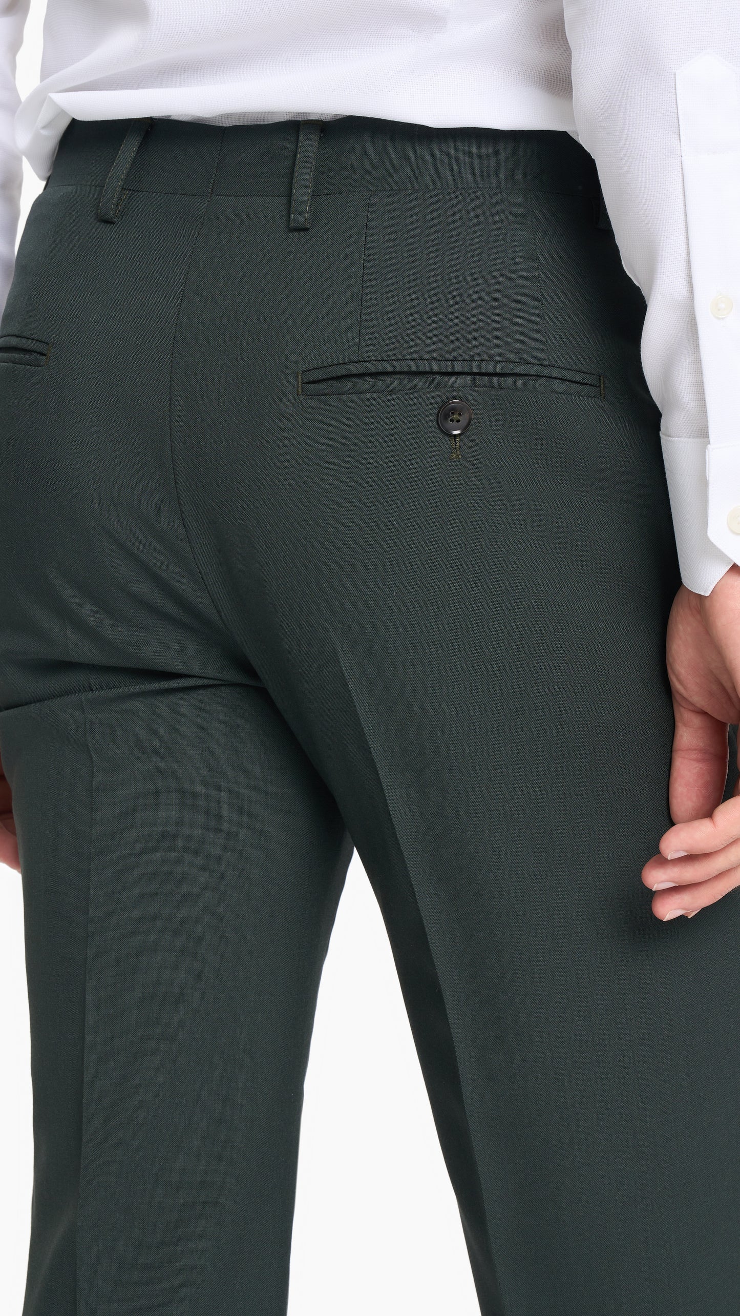 Dark Green Plain Weave Trouser