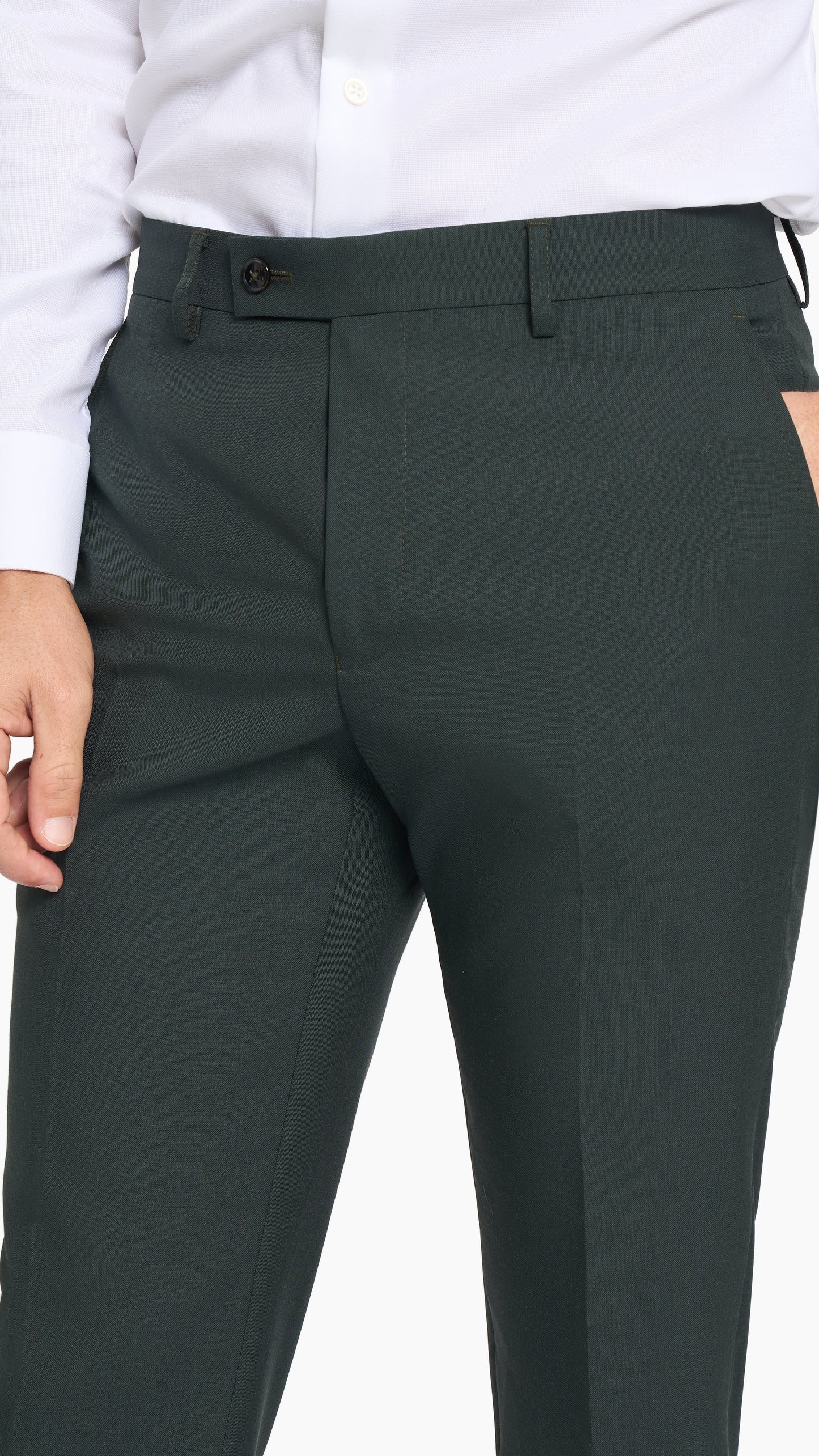 Dark Green Plain Weave Trouser