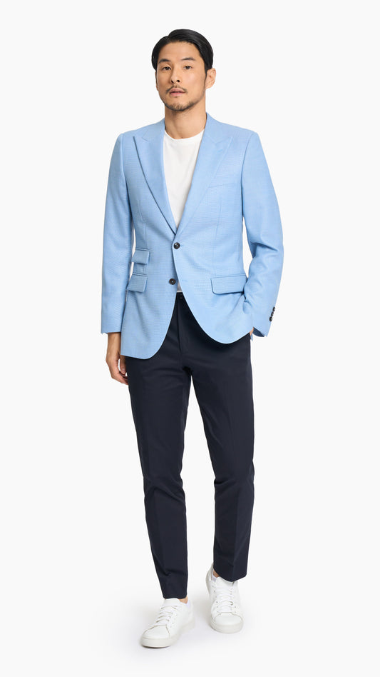 Scabal Sky Blue Hopsack Custom Jacket