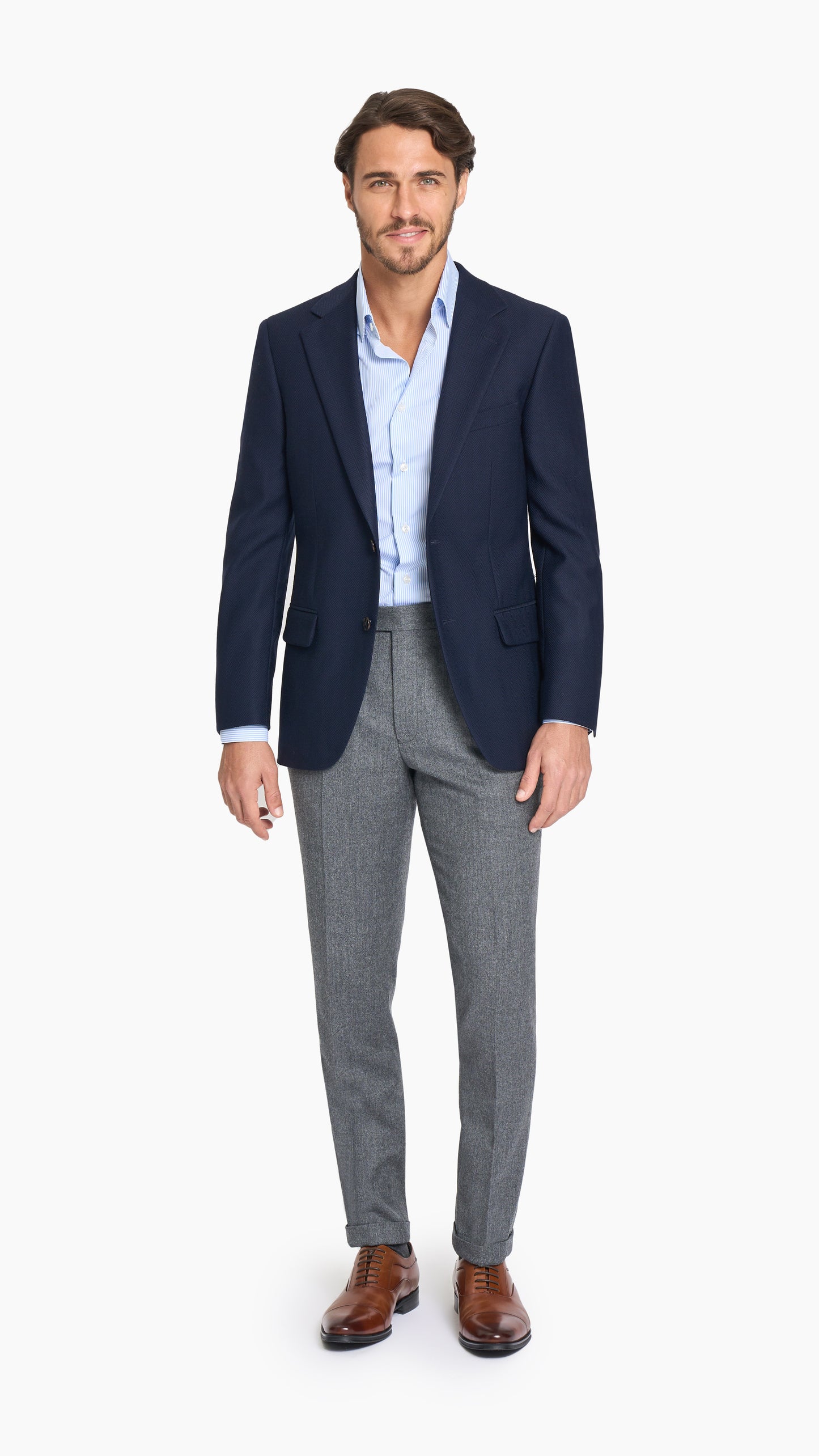 Midnight Blue Herringbone Jacket