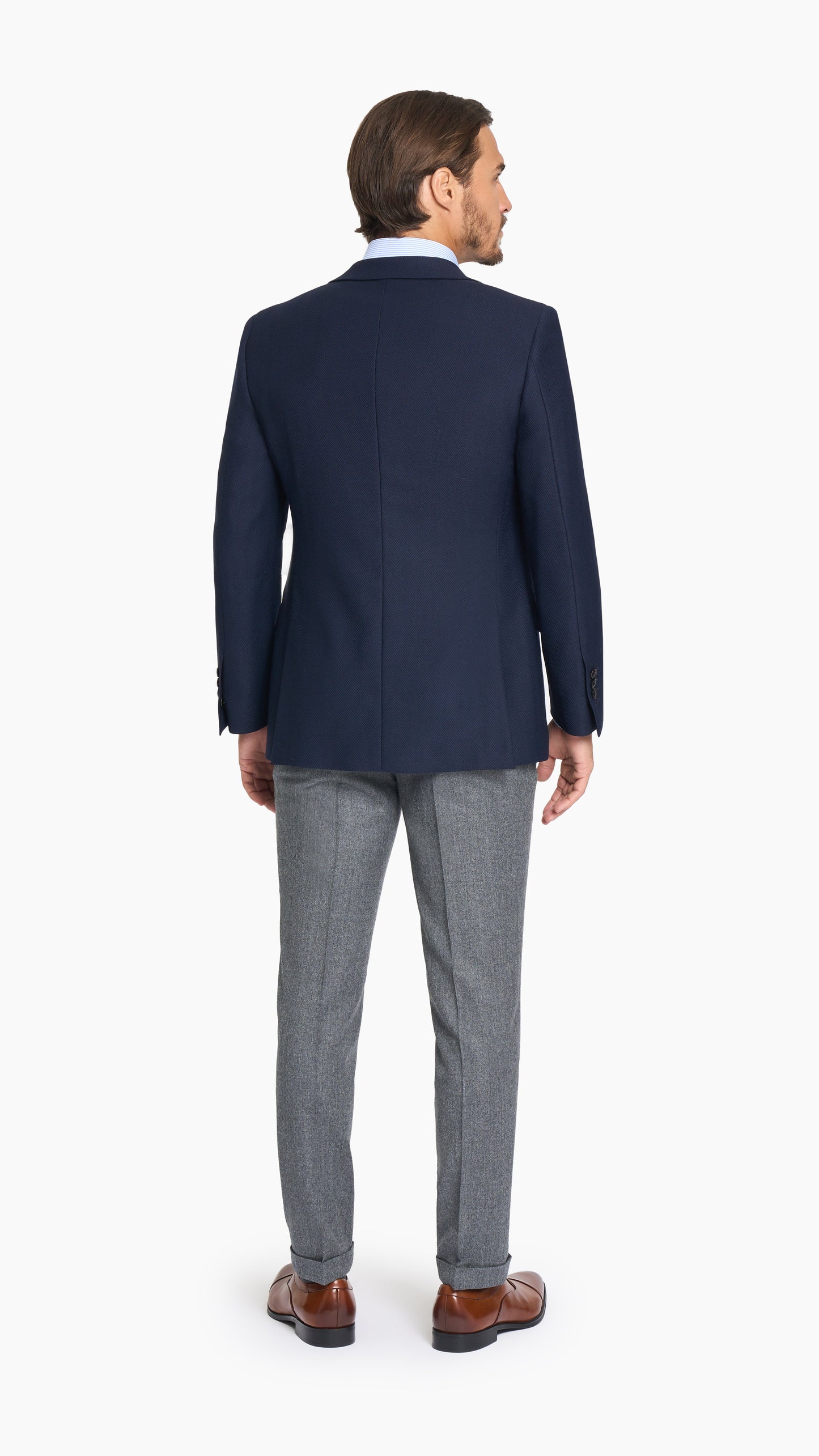 Midnight Blue Herringbone Jacket