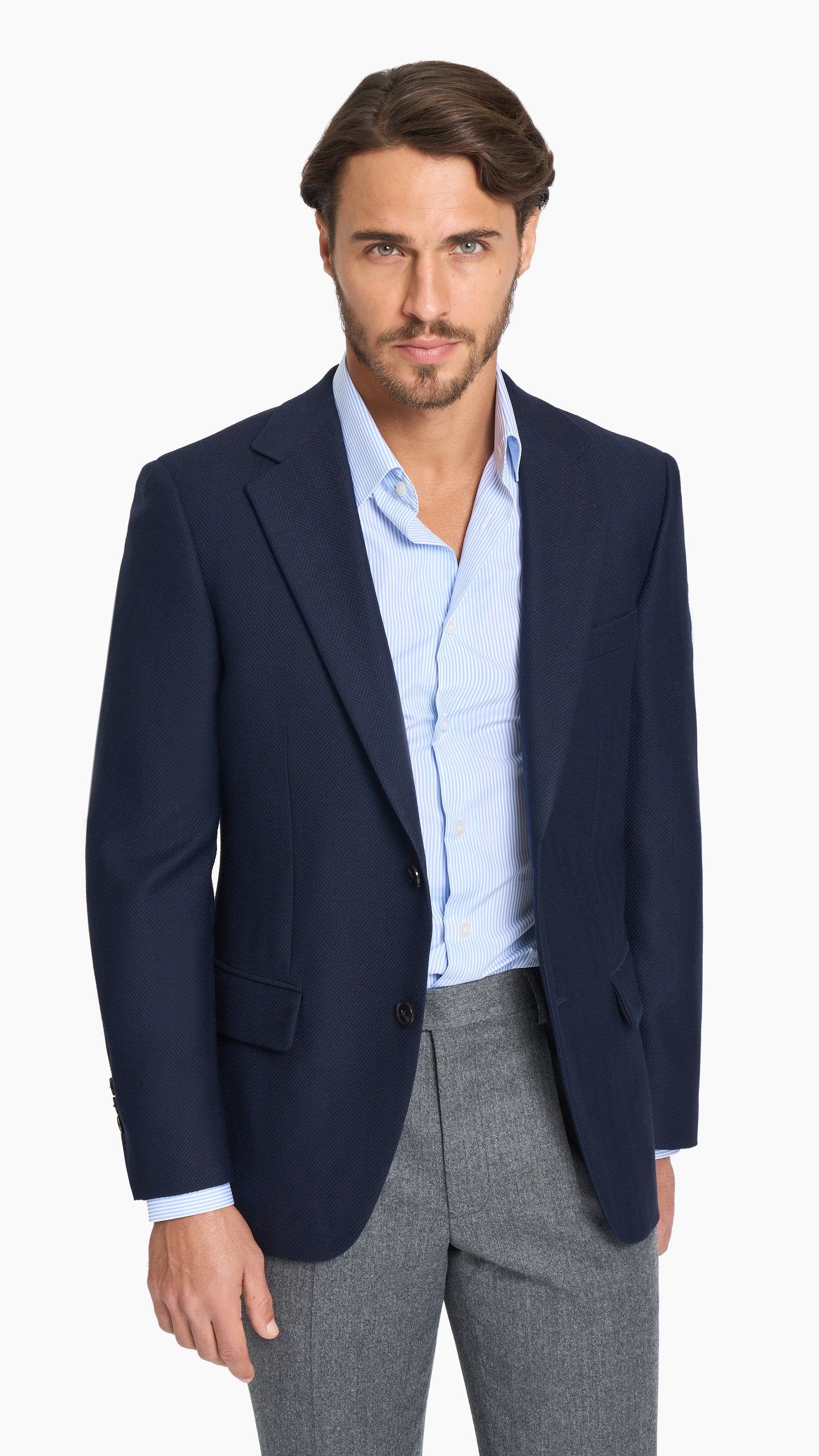 Midnight Blue Herringbone Jacket