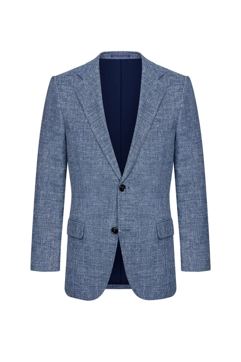 Scabal Steel Blue Hopsack Custom Jacket