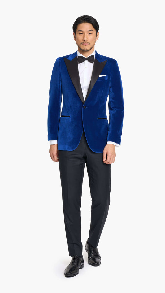 Scabal Saphire Blue Velvet Tuxedo Jacket