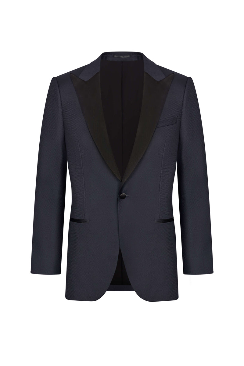 Scabal Midnight Blue Jacquard Tuxedo Jacket