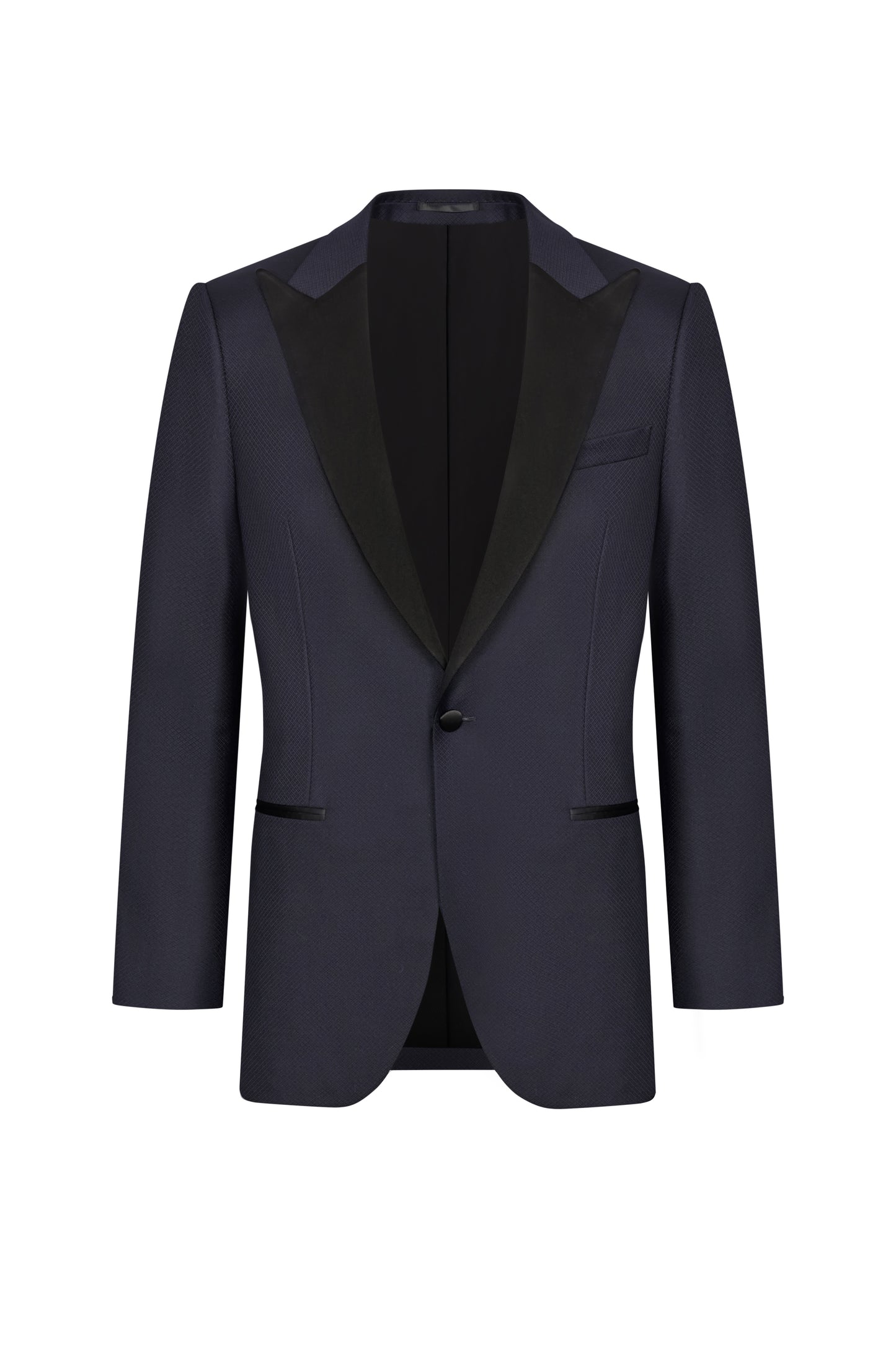 Scabal Midnight Blue Jacquard Custom Tuxedo Suit