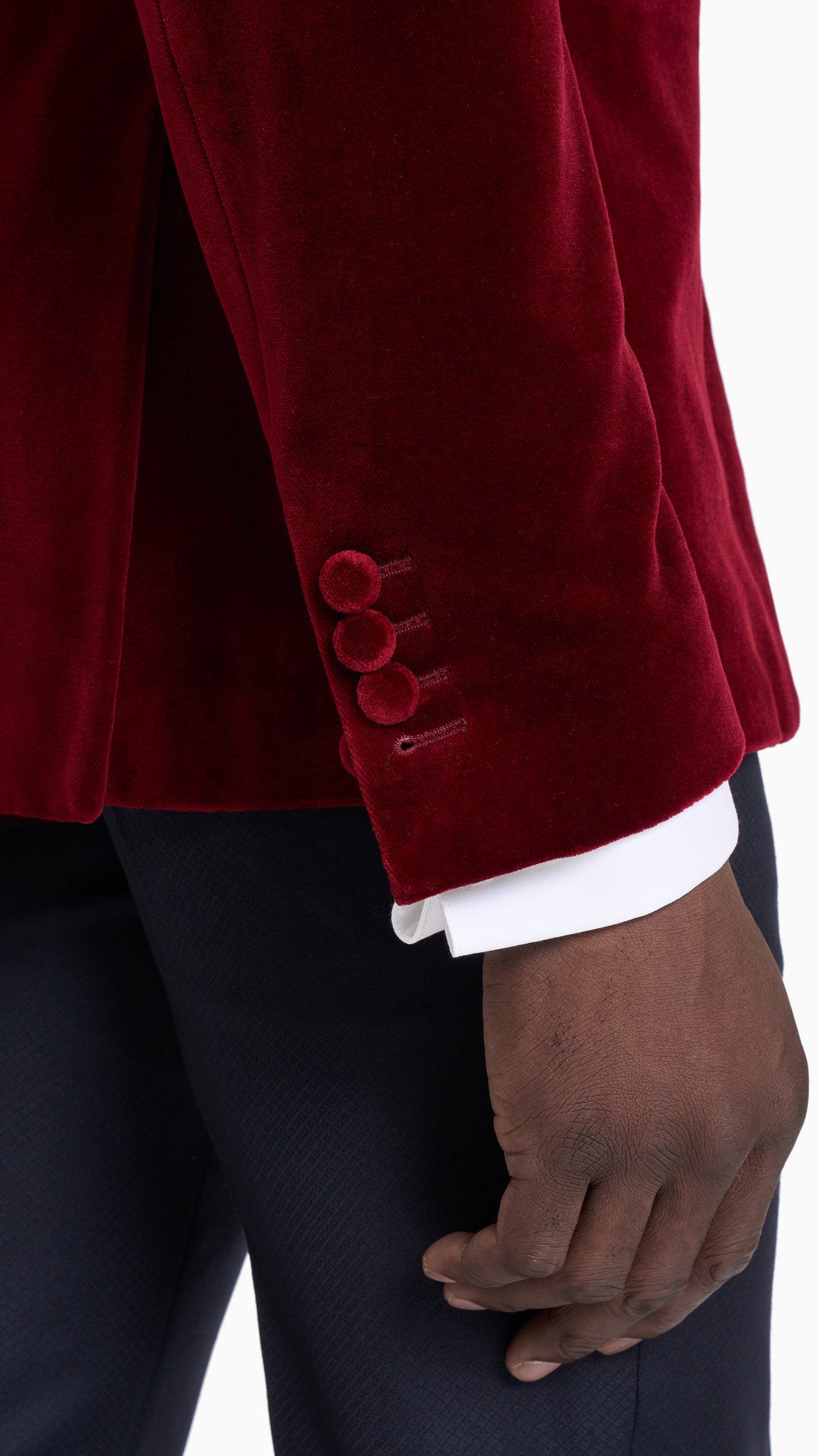 Cherry Velvet Tuxedo Jacket