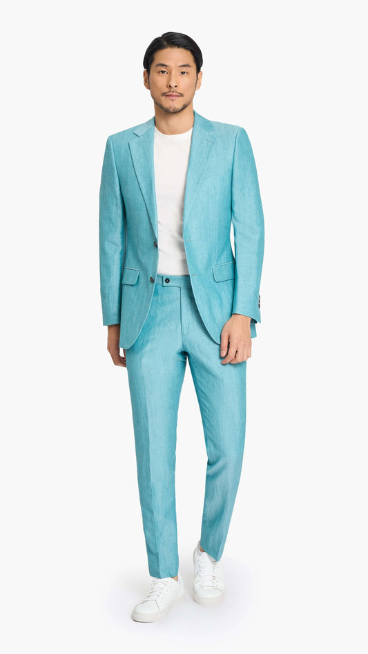 Holland & Sherry Teal Plain Weave Custom Suit