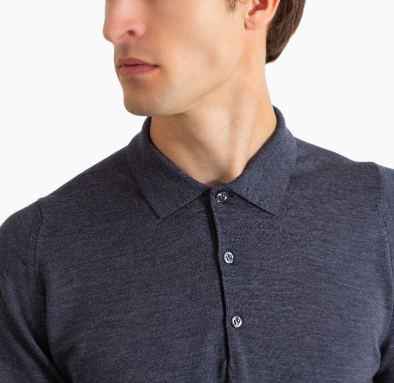 Belper Charcoal Long Sleeve Polo Shirt