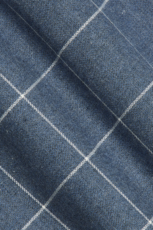 Somelos Blue Flannel Windowpane Custom Shirt