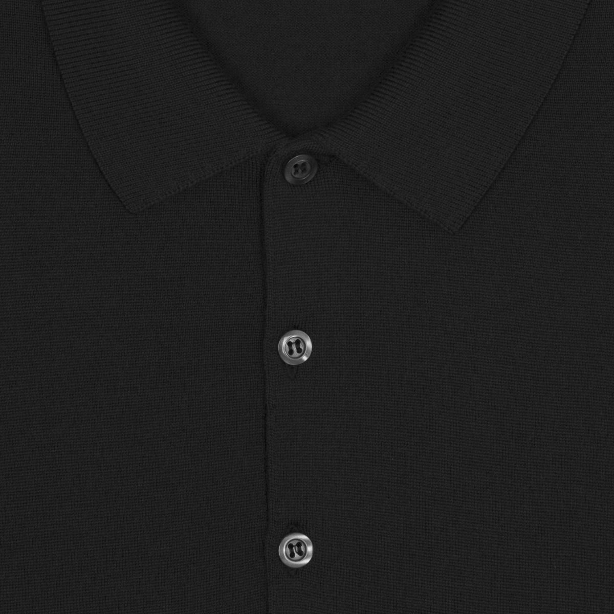 Belper Black Long Sleeve Polo Shirt