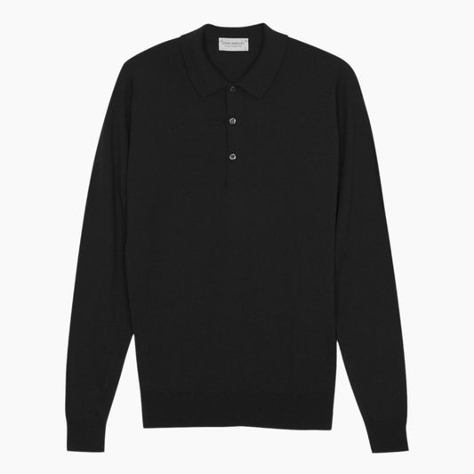 Belper Black Long Sleeve Polo Shirt