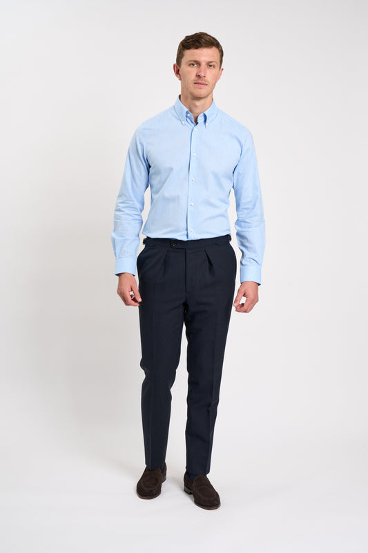 Light Blue Linen Custom Shirt