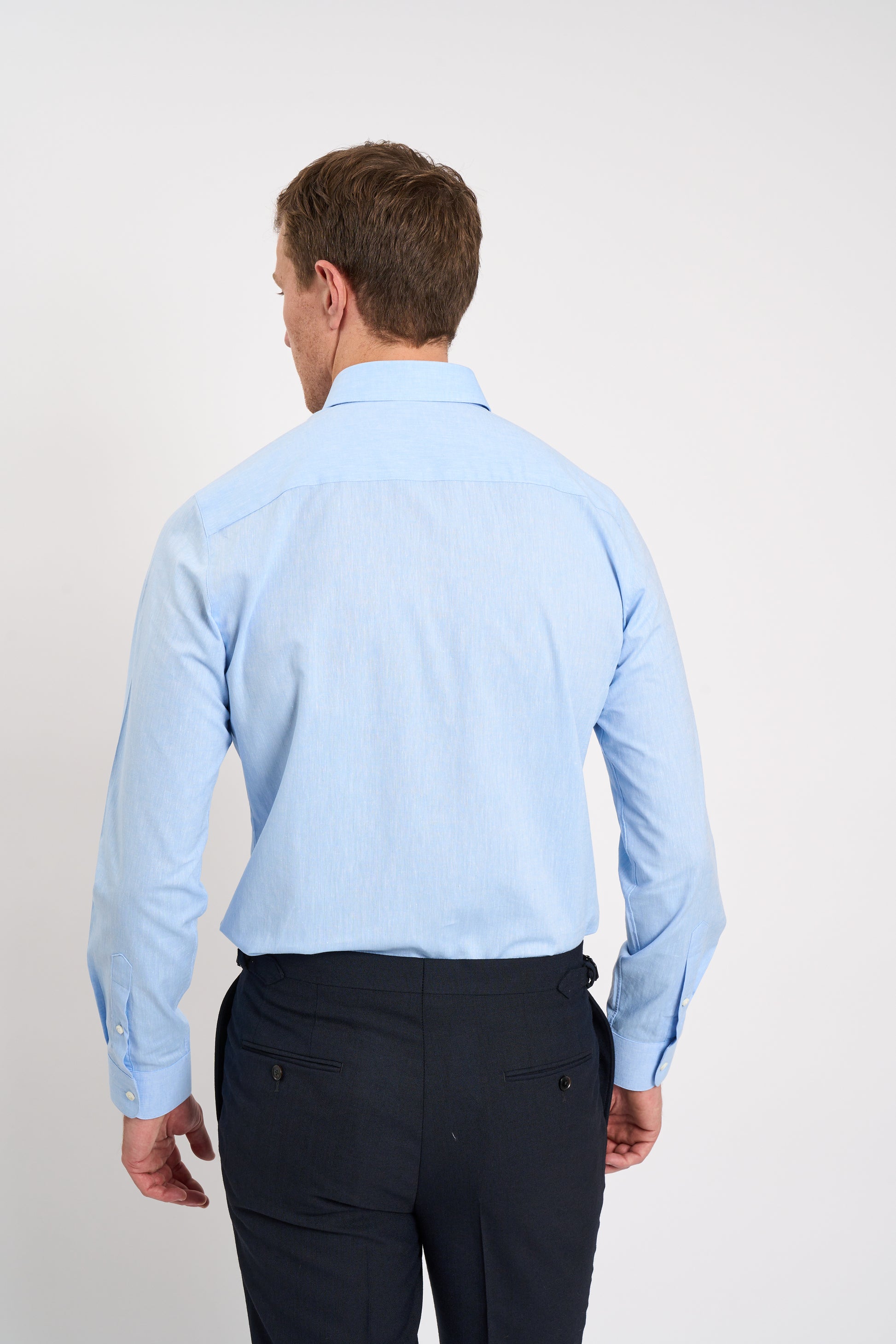 Light Blue Linen Custom Shirt