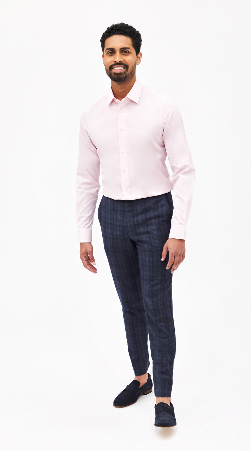 Canclini Pink Microcheck Custom Shirt