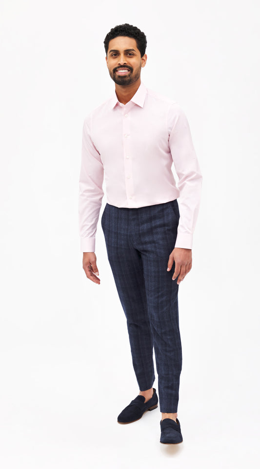 Canclini Pink Microcheck Custom Shirt