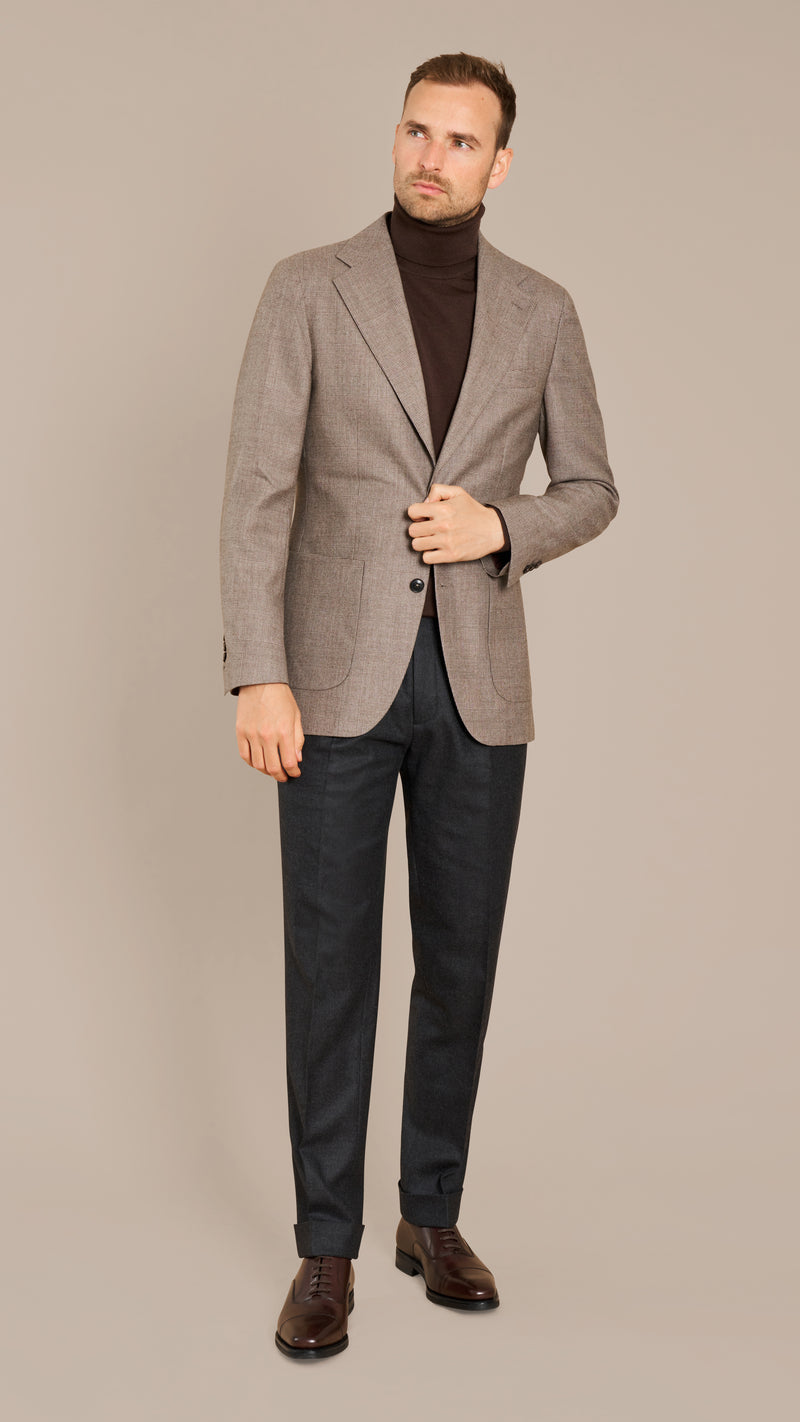 House Mid Brown Flannel Glencheck Jacket