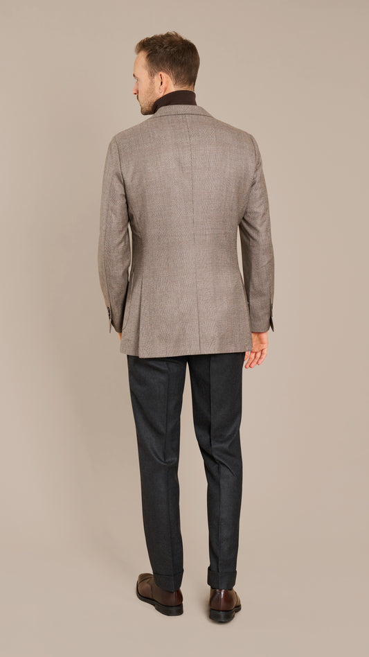 House Mid Brown Flannel Glencheck Jacket