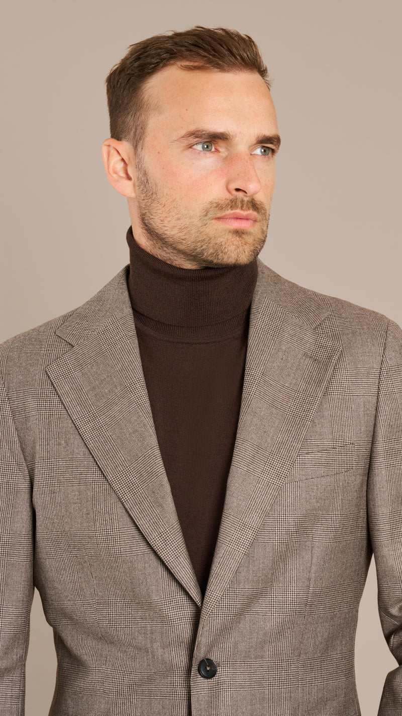 House Mid Brown Flannel Glencheck Jacket