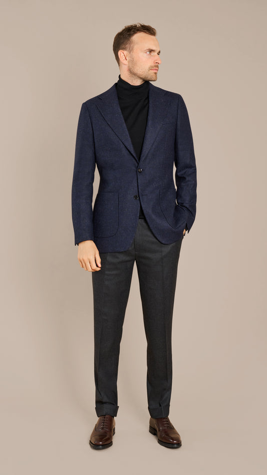 Abraham Moon Navy Tweed Jacket