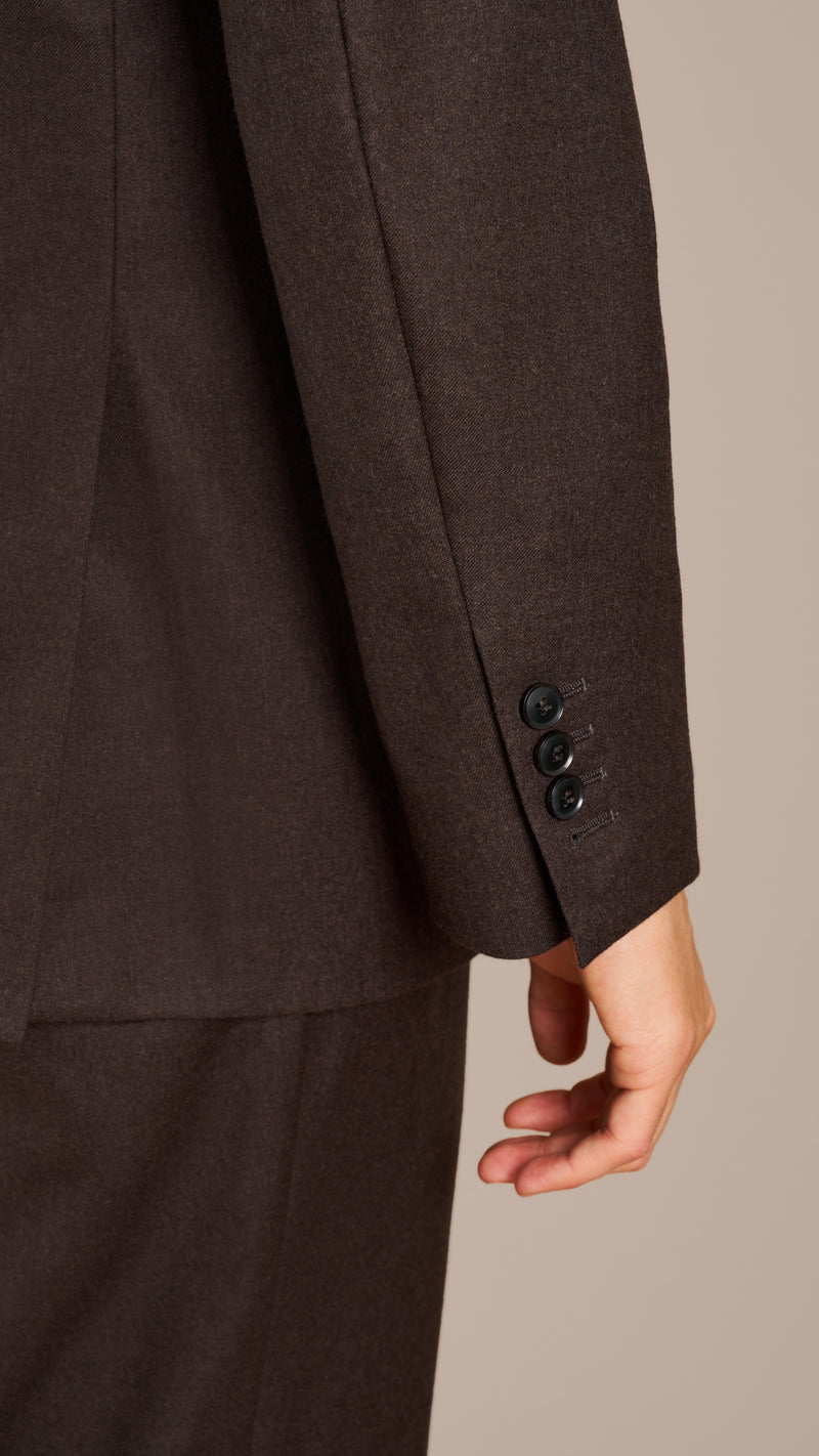 Dark Brown Flannel Custom Suit