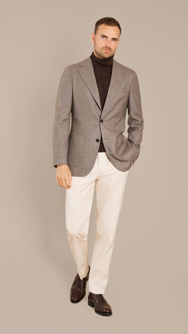 House Mid Brown Flannel Glencheck Jacket