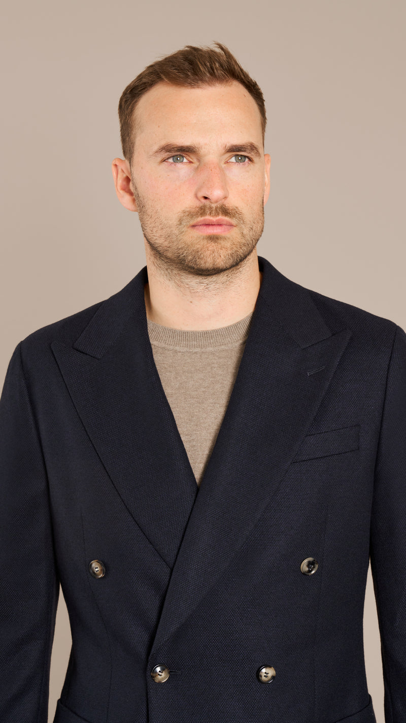 Dormeuil Navy Hopsack Jacket