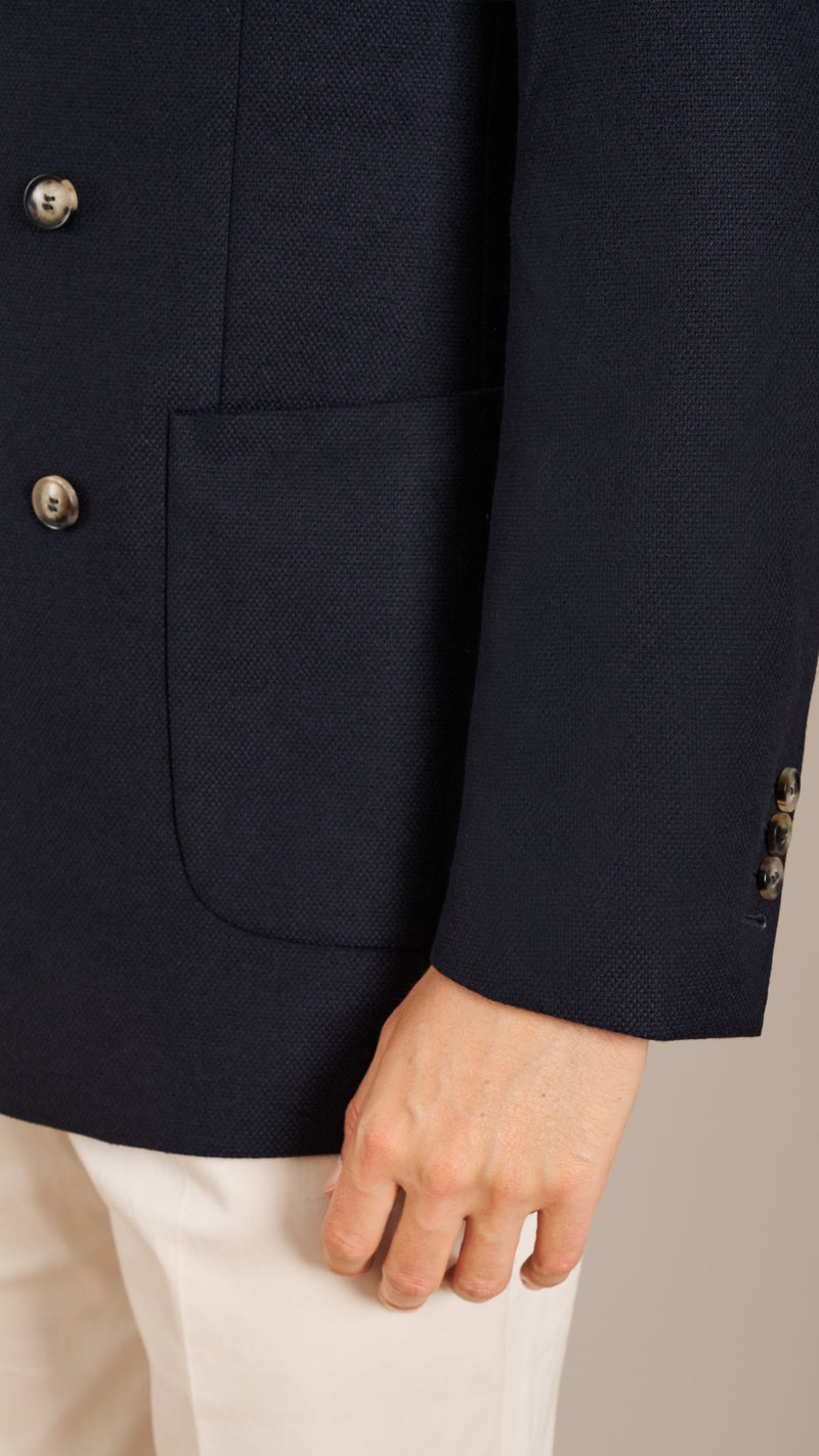 Dormeuil Navy Hopsack Jacket