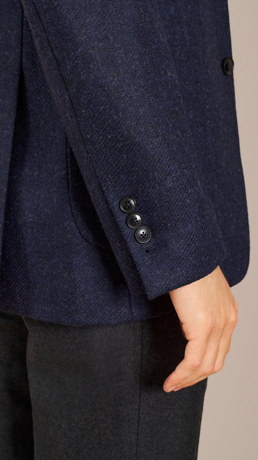 Abraham Moon Navy Tweed Jacket