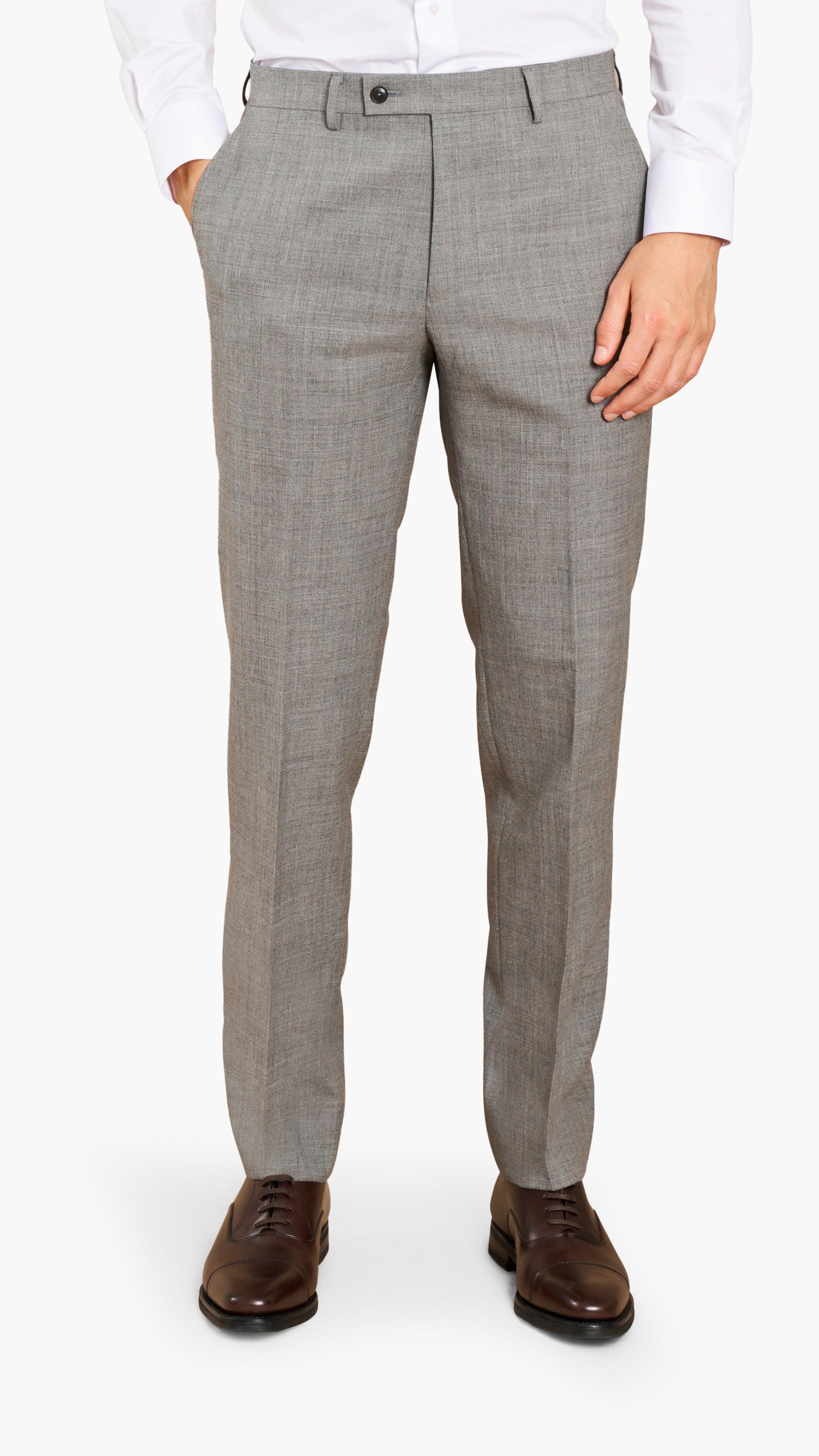 Alfred Brown Mid Grey High Twist Wool Custom Suit - Edit Suits Co. Alfred Brown Mid Grey High Twist Wool Custom Suit - Edit Suits Co.