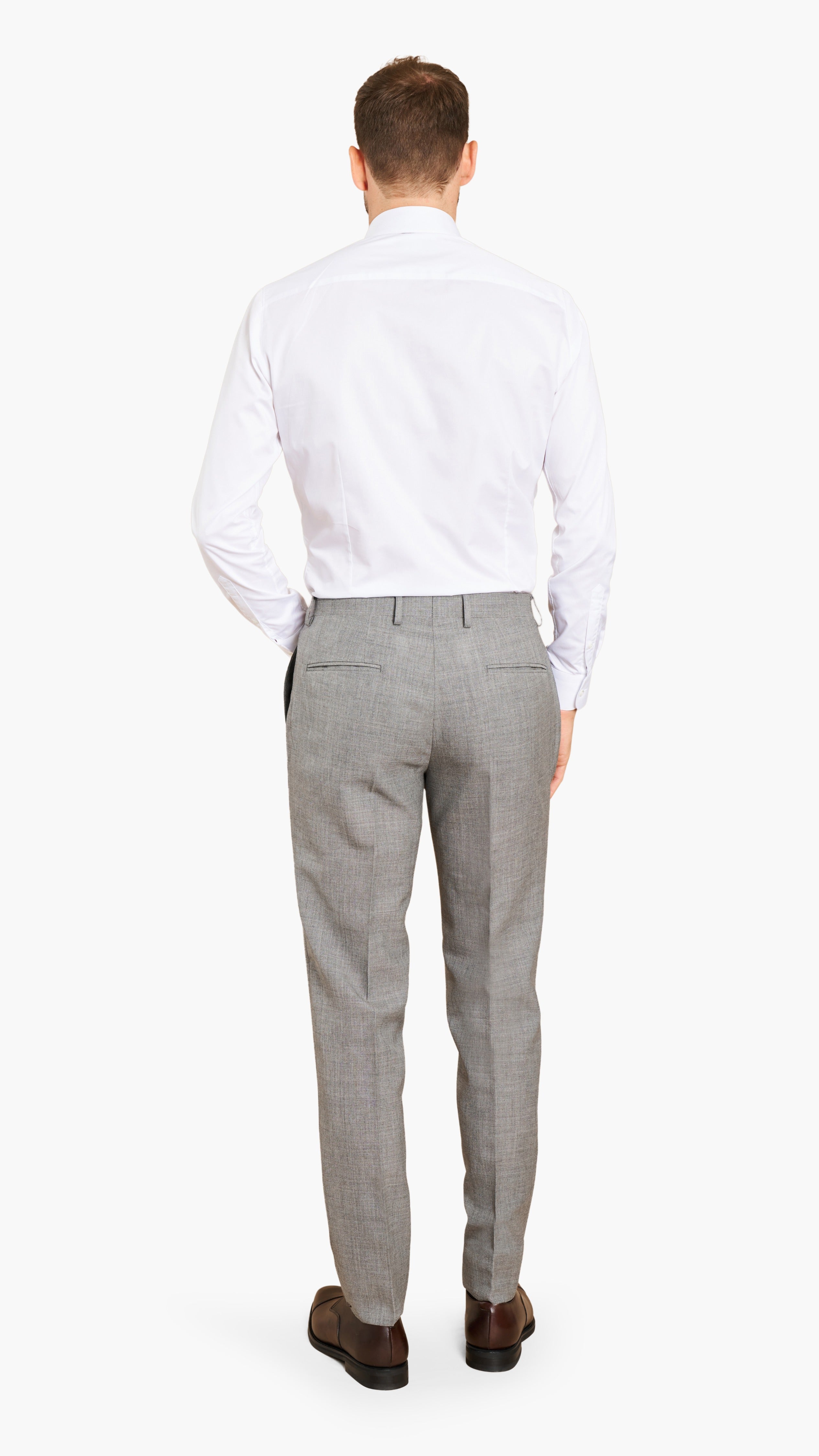 Alfred Brown Mid Grey High Twist Wool Custom Suit - Edit Suits Co. Alfred Brown Mid Grey High Twist Wool Custom Suit - Edit Suits Co.