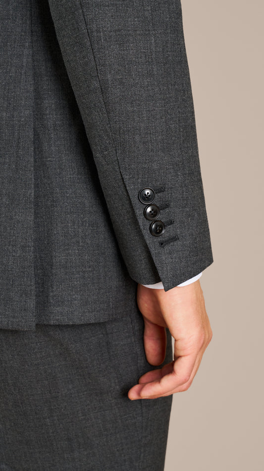 Alfred Brown Dark Grey High Twist Wool Suit
