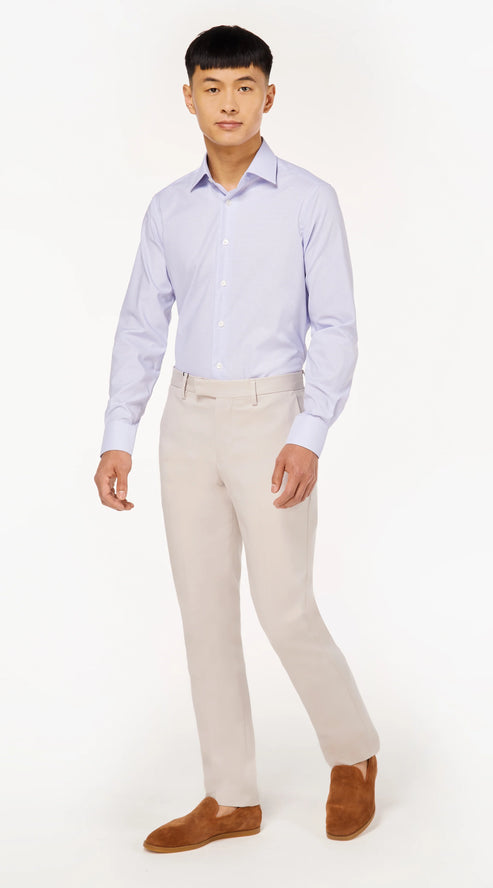 Weba Lilac Microcheck Custom Shirt
