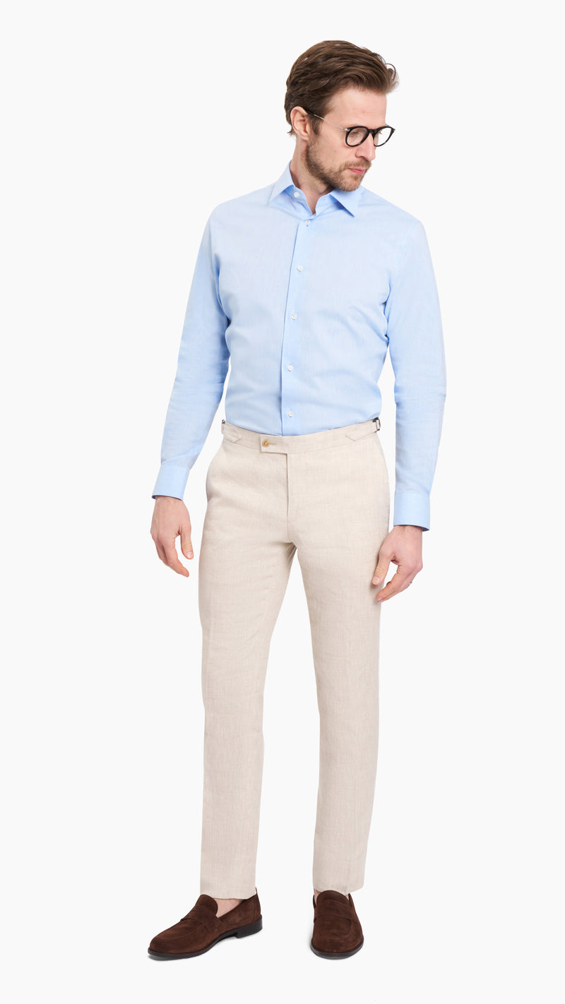 Light Blue Linen Custom Shirt - Shirt