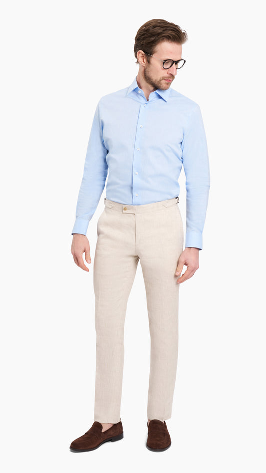 Light Blue Linen Custom Shirt