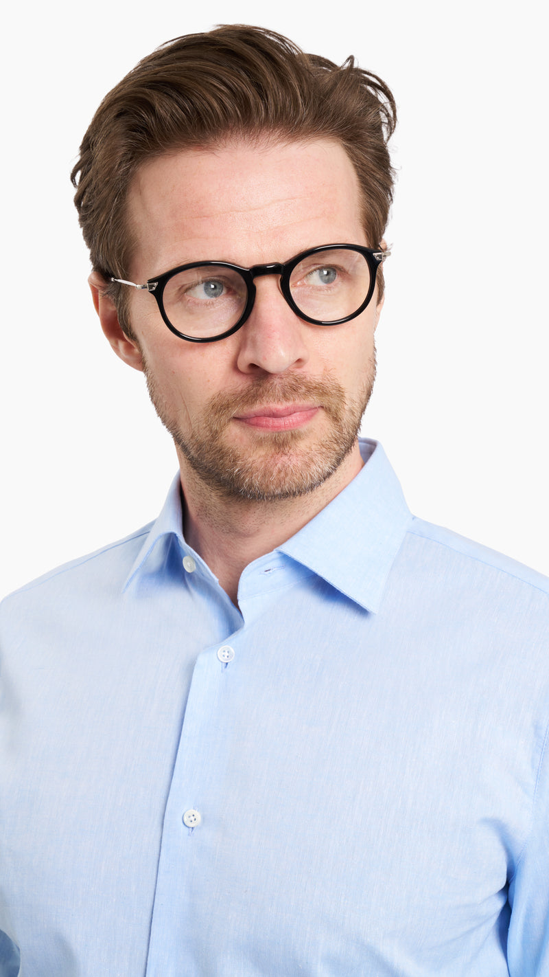 Light Blue Linen Custom Shirt - Shirt