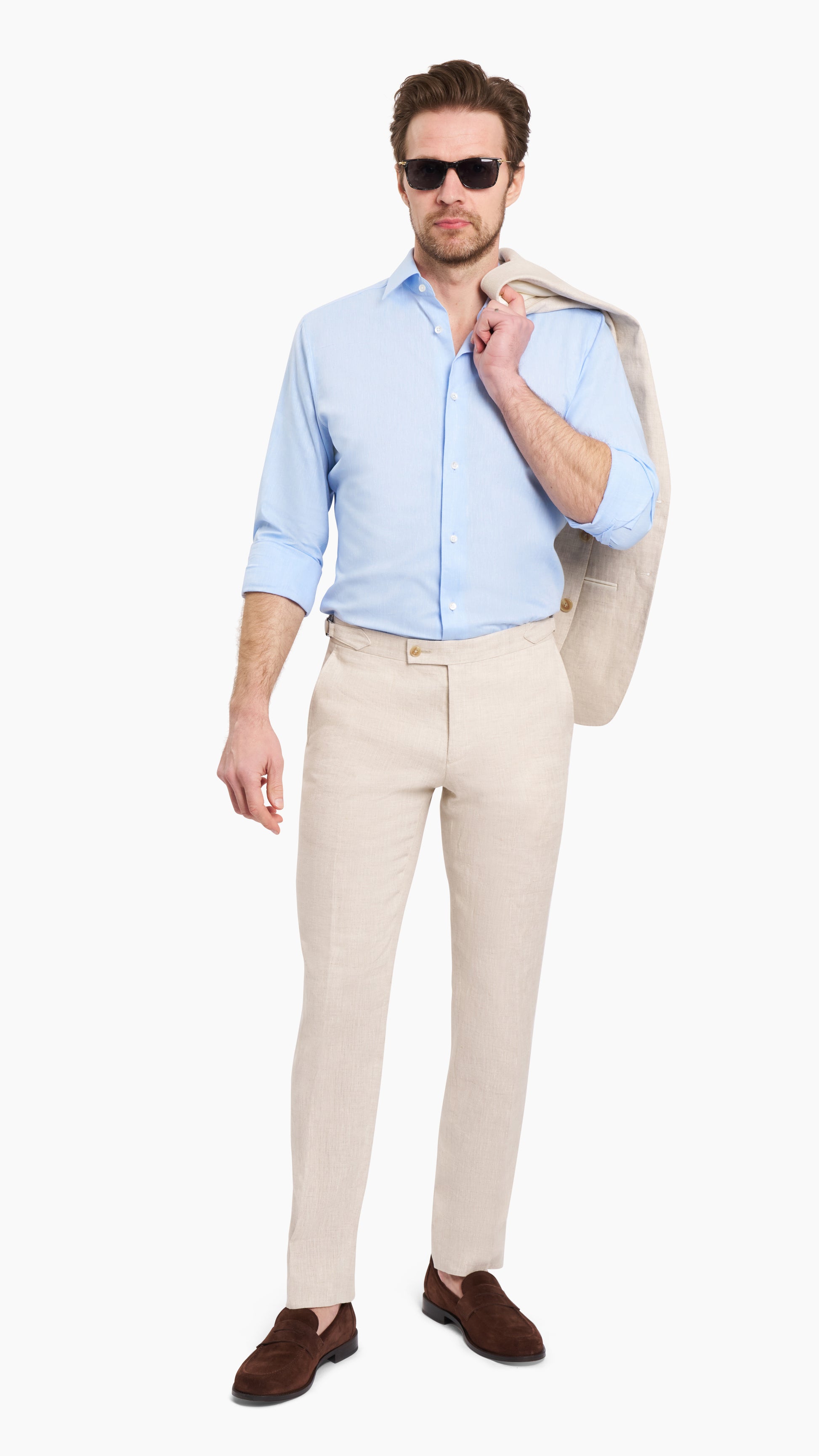 Light Blue Linen Custom Shirt - Shirt