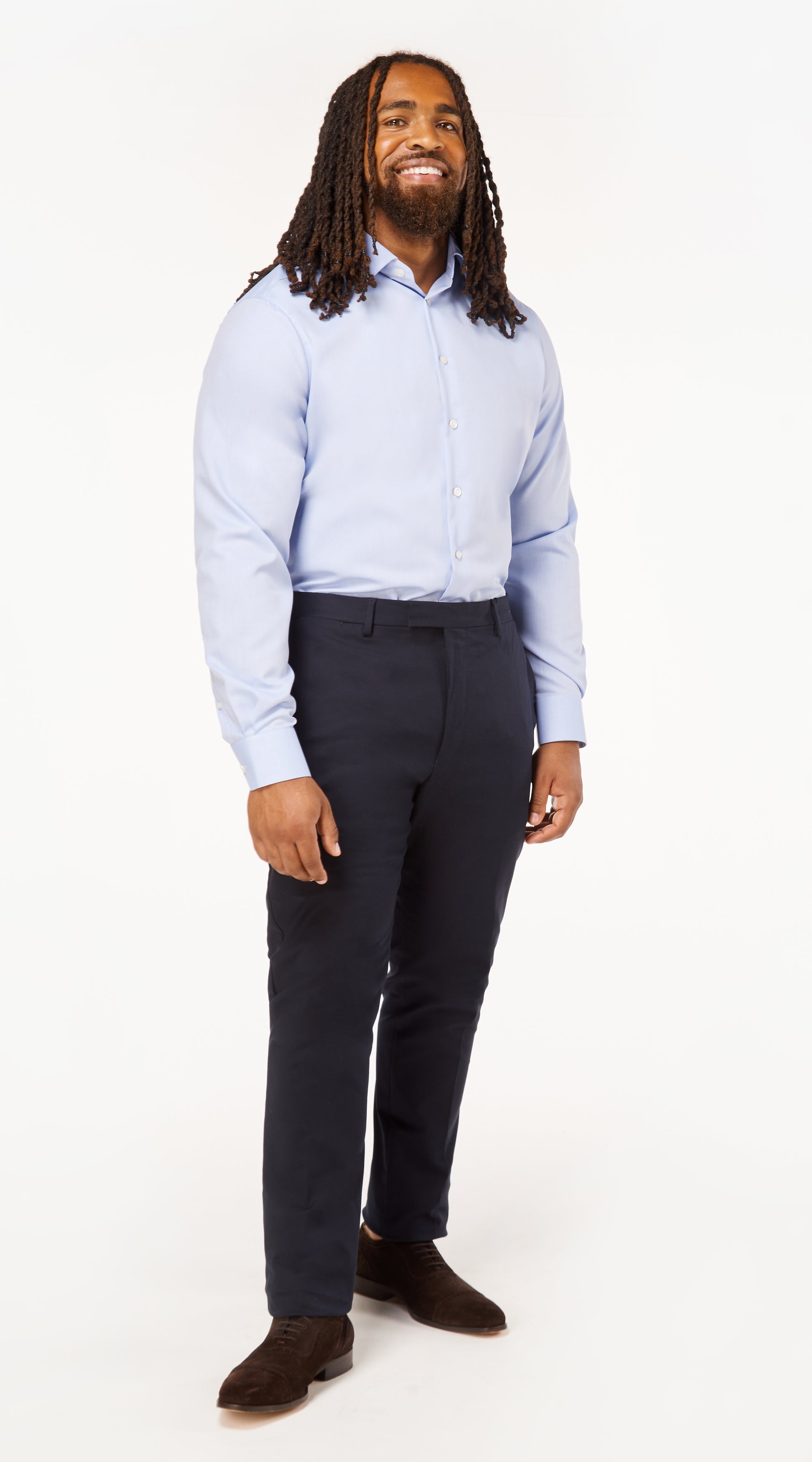 Blue Easy Iron Custom Shirt - Shirt
