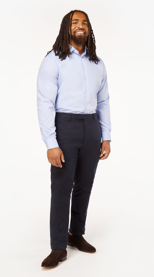 Blue Easy Iron Custom Shirt - Shirt