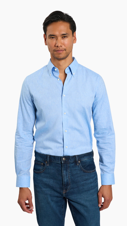 Blue Linen Custom Shirt