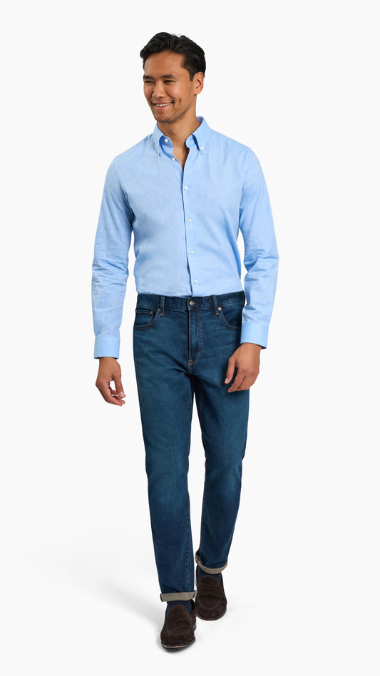 Blue Linen Custom Shirt