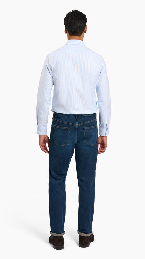 Blue Oxford Candy Stripe Custom Shirt - Shirt