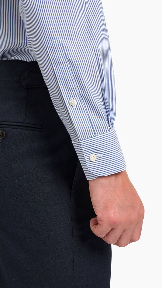Dark Blue Striped Custom Shirt - Shirt